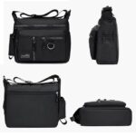 Men's Black Multi-pocket Nylon Crossbody Messenger Bag – - Image 4
