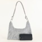 Women's Silver Rhinestone Shoulder Bag – Sparkly Hobo - Image 4