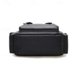 Men's Vintage Faux Leather Backpack with Buckle Straps, - Image 8