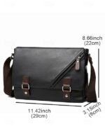 Men's Faux Leather Messenger Bag – Vintage Business - Image 12