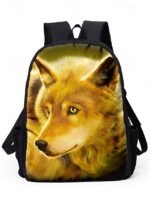 Men's 3-Piece Wolf Design Backpack Set - Durable, Trendy - Image 4