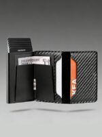 Men's RFID Blocking Carbon Fiber Pattern Wallet, Faux - Image 5