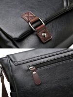 Men's Faux Leather Messenger Bag – Vintage Business - Image 10