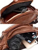 Men's Genuine Leather Waist Bag – Multi-Pocket Crossbody - Image 7