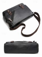 Men's Faux Leather Messenger Bag – Vintage Business - Image 8