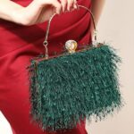Women's Christmas Party Handbag – Elegant Red & Green