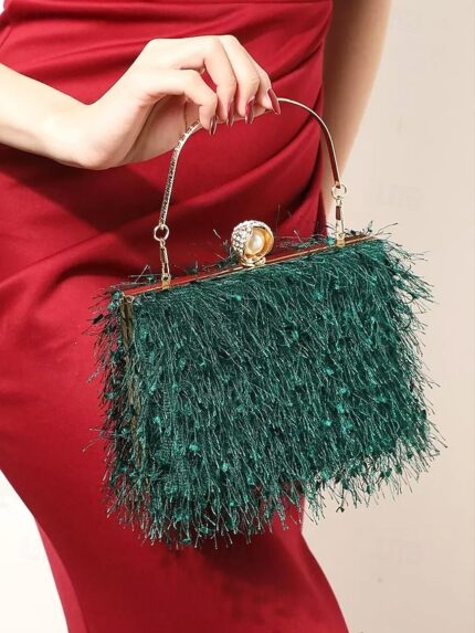 Women's Christmas Party Handbag – Elegant Red & Green