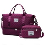 Women's Polyester Quilted Duffel Bag Set, Multiple Colors,