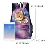 Galaxy Cat Print Backpack with Large Capacity – Cute Animal - Image 3