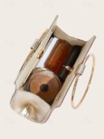 5PCS Elegant Crystal Evening Clutch with Gold Ring Handle – - Image 6