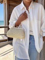 Women's Vintage Woven Straw Handbag – Elegant Kiss Lock - Image 12