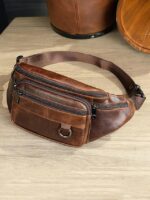 Men's Vintage Leather Sling Bag Fanny pack– Crossbody