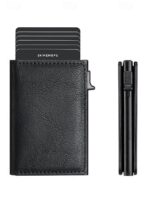 Men's RFID Blocking Carbon Fiber Pattern Wallet, Faux - Image 10