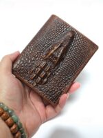 Men's Genuine Leather Wallet with Crocodile Head Design –
