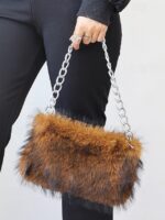 Women's Faux Fur Chain Bag – Plush and Stylish with - Image 3