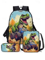 Kids' 3-Piece Dinosaur Backpack Set with Lunch Bag and - Image 14