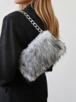 Women's Faux Fur Chain Bag – Plush and Stylish with - Image 4