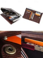 Men's RFID Blocking Cowhide Leather Bifold Wallet with - Image 12
