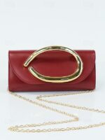 Women's Metallic Evening Clutch Bag with Gold Handle, - Image 19