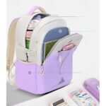 Girls' Pink and White School Backpack with Cute Cartoon - Image 10