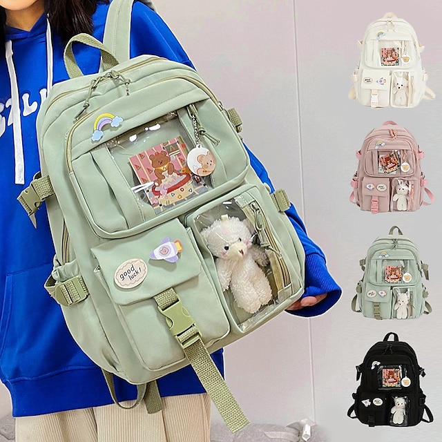 hknnyz1688724775192 Cute Transparent Pocket Backpack Waterproof with Plush Toy - - Image 1