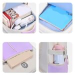 Girls' Pink and White School Backpack with Cute Cartoon - Image 5