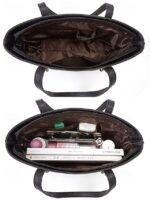 Elegant women's stylish two-tone patchwork handbag set with - Image 5