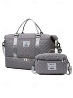 Women's Polyester Quilted Duffel Bag Set, Multiple Colors, - Image 17