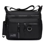 Men's Black Multi-pocket Nylon Crossbody Messenger Bag – - Image 6