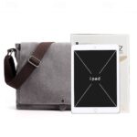 Men's Brown Canvas Messenger Bag with Adjustable Shoulder - Image 8