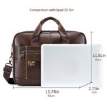 Premium Brown Leather Briefcase - Elegant Business Laptop Bag - Image 8