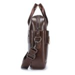 Premium Brown Leather Briefcase - Elegant Business Laptop Bag - Image 5