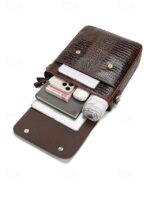 Men's Luxury Crocodile Embossed Leather Satchel - - Image 7