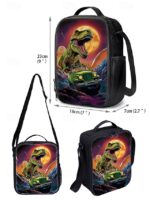 Kids' 3-Piece Dinosaur Backpack Set with Lunch Bag and - Image 11