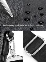 Men's Faux Leather Business Briefcase with Detachable - Image 8