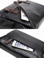 Men's Faux Leather Messenger Bag – Vintage Business - Image 9