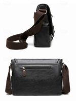 Men's Faux Leather Messenger Bag – Vintage Business - Image 6