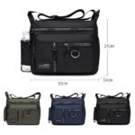 Men's Black Multi-pocket Nylon Crossbody Messenger Bag – - Image 2