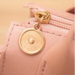 Women's White Faux Leather Handbag with Top Handle and - Image 9