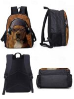 Boys 3-piece Cool Dog Headphones Printed Backpack Set - Stylish - Image 6