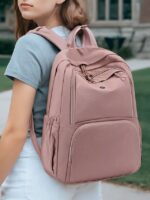Women's Lightweight Water-Repellent Nylon Backpack with - Image 2