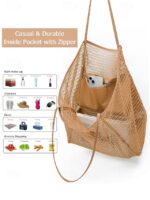 Women's Tote Shoulder Bags Mesh Shopping Casual Daily Beach - Image 8