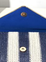 Women's Striped Woven Envelope Clutch - With chain, can be - Image 8