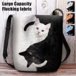 Yin Yang Cat Design Crossbody Bag - Artistic Black and White Cat