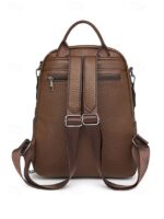 Women's Brown Faux Leather Mini Backpack – - Image 5