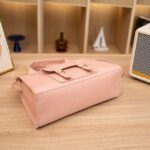 Women's White Faux Leather Handbag with Top Handle and - Image 8