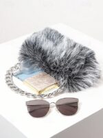 Women's Faux Fur Chain Bag – Plush and Stylish with - Image 9