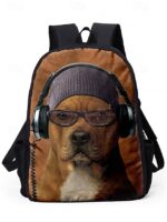 Boys 3-piece Cool Dog Headphones Printed Backpack Set - Stylish - Image 4