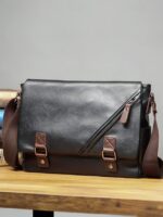Men's Faux Leather Messenger Bag – Vintage Business - Image 2