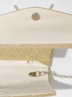 Blue Glitter Clutch Purse with Rhinestone Bow Accent, Elegant - Image 8